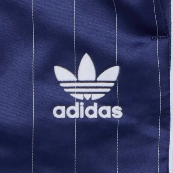 ADIDAS Pinstripe Satin Shorts (S/Blue) - Picture 7 of 13